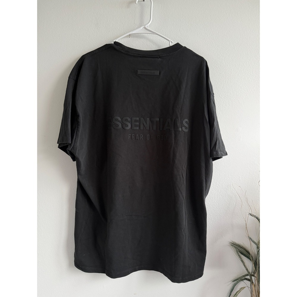Fear of God Essentials Mens Black Back Logo Oversized T-Shirt Size L 3945